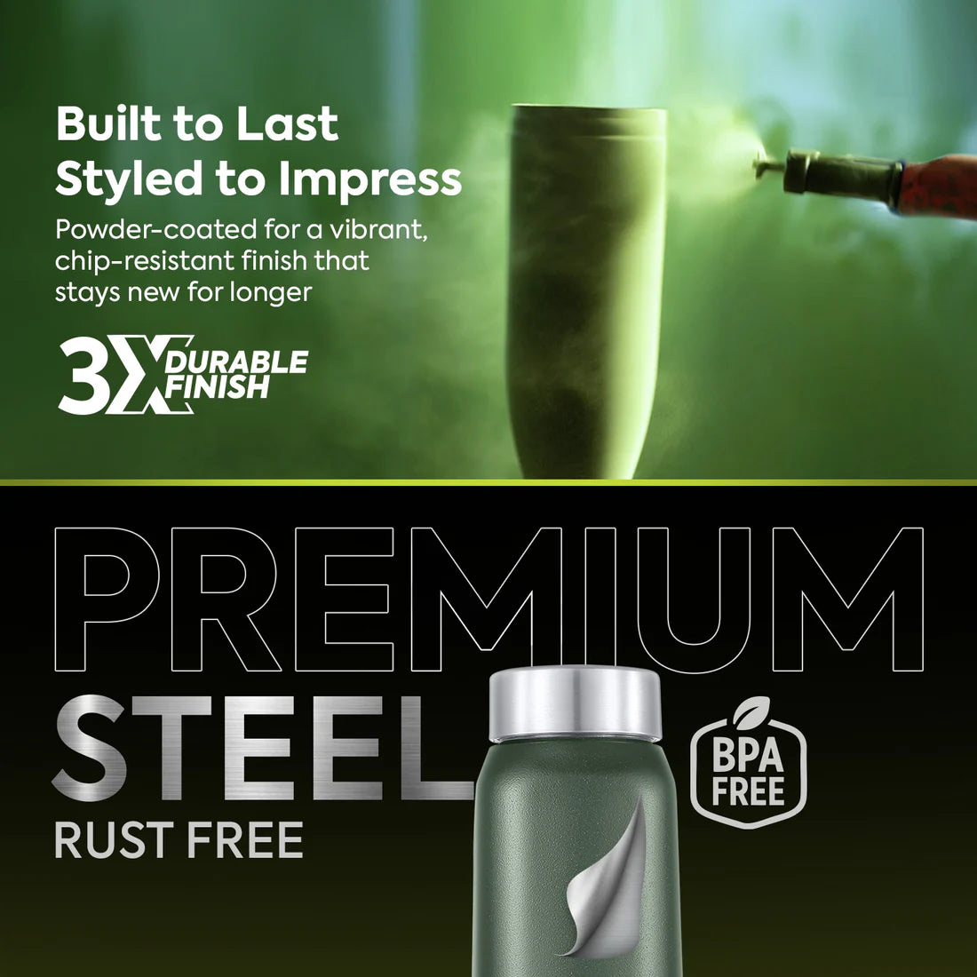 Pexpo Vertigo SS Water Bottle 1000 ML Silver