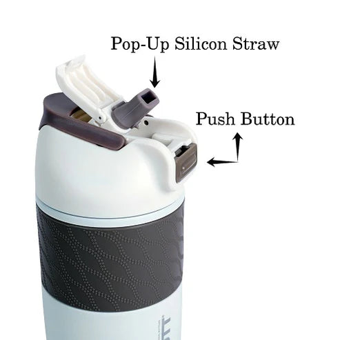 Pluto 520ml Vacuum Insulated Flask – Hot & Cold Stainless Steel Water Bottle, White | PB 520-01