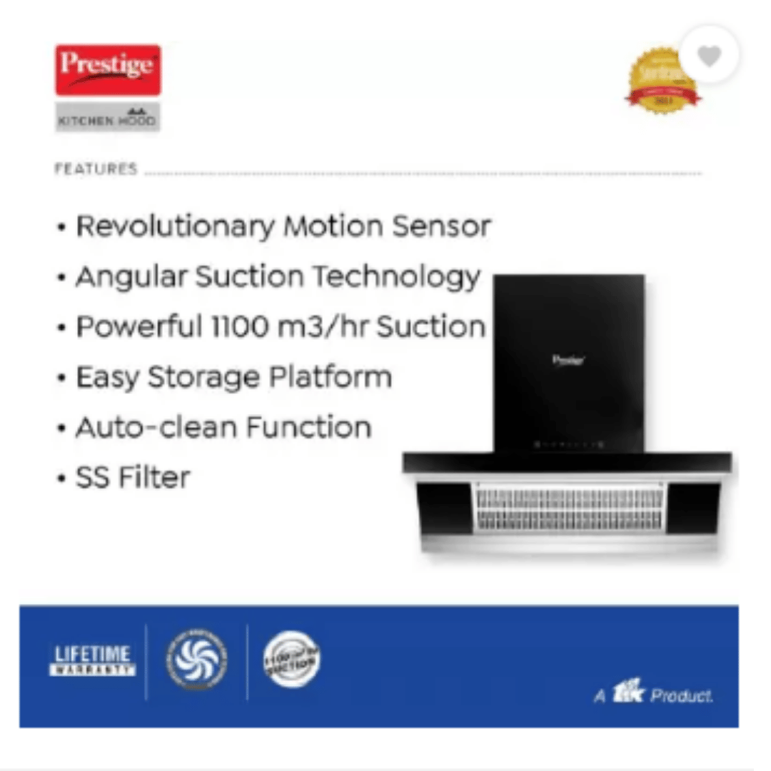Prestige Tampa 900 Auto Clean Wall Mounted Black 1100 CMH Chimney