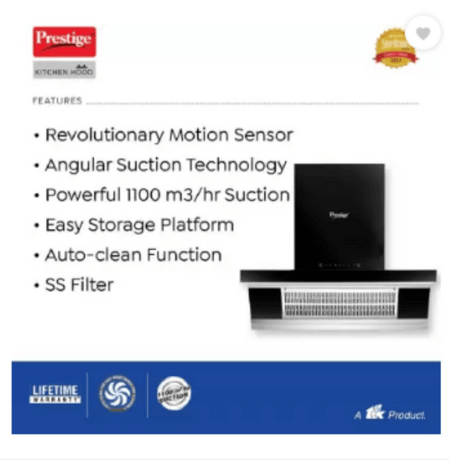 Prestige Tampa 900 Auto Clean Wall Mounted Black 1100 CMH Chimney