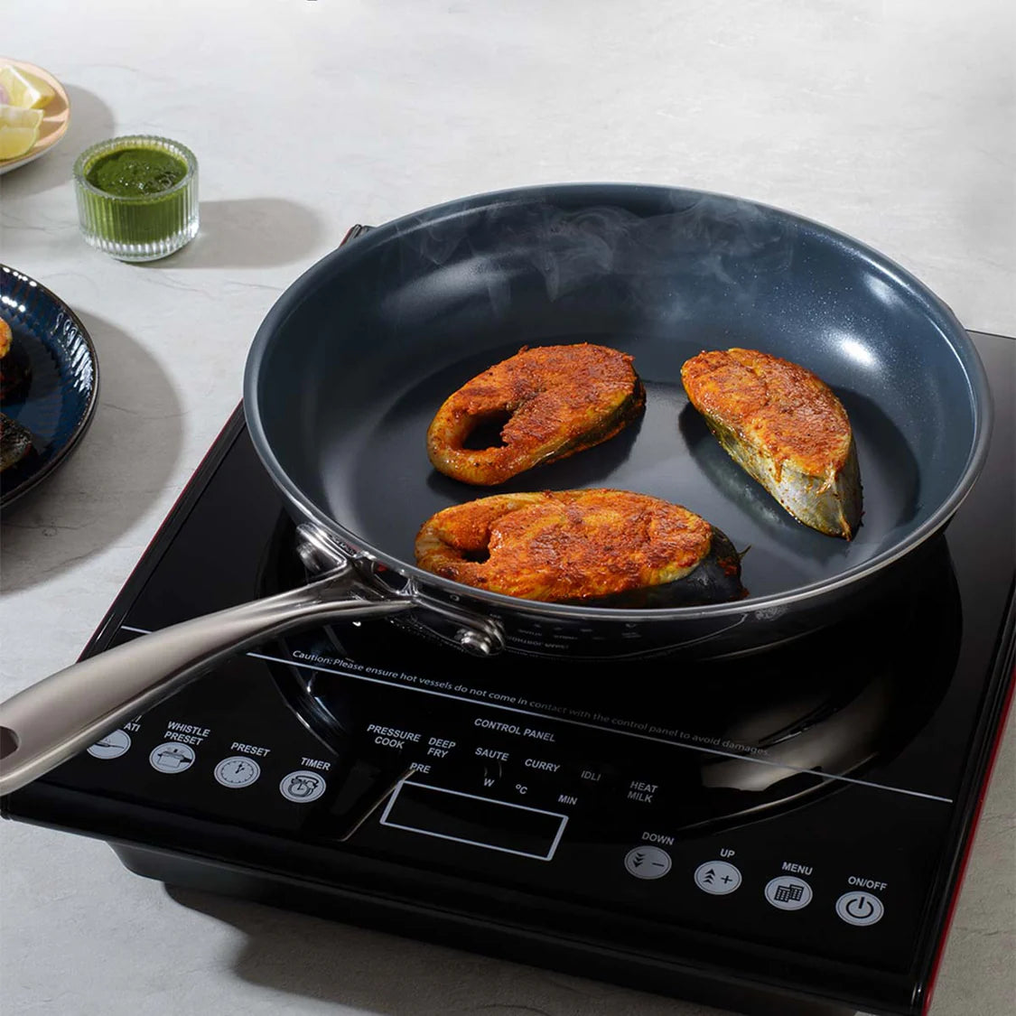Tramontina  Fusao 26cm Triply Ceramic Fry Pan with SS Lid