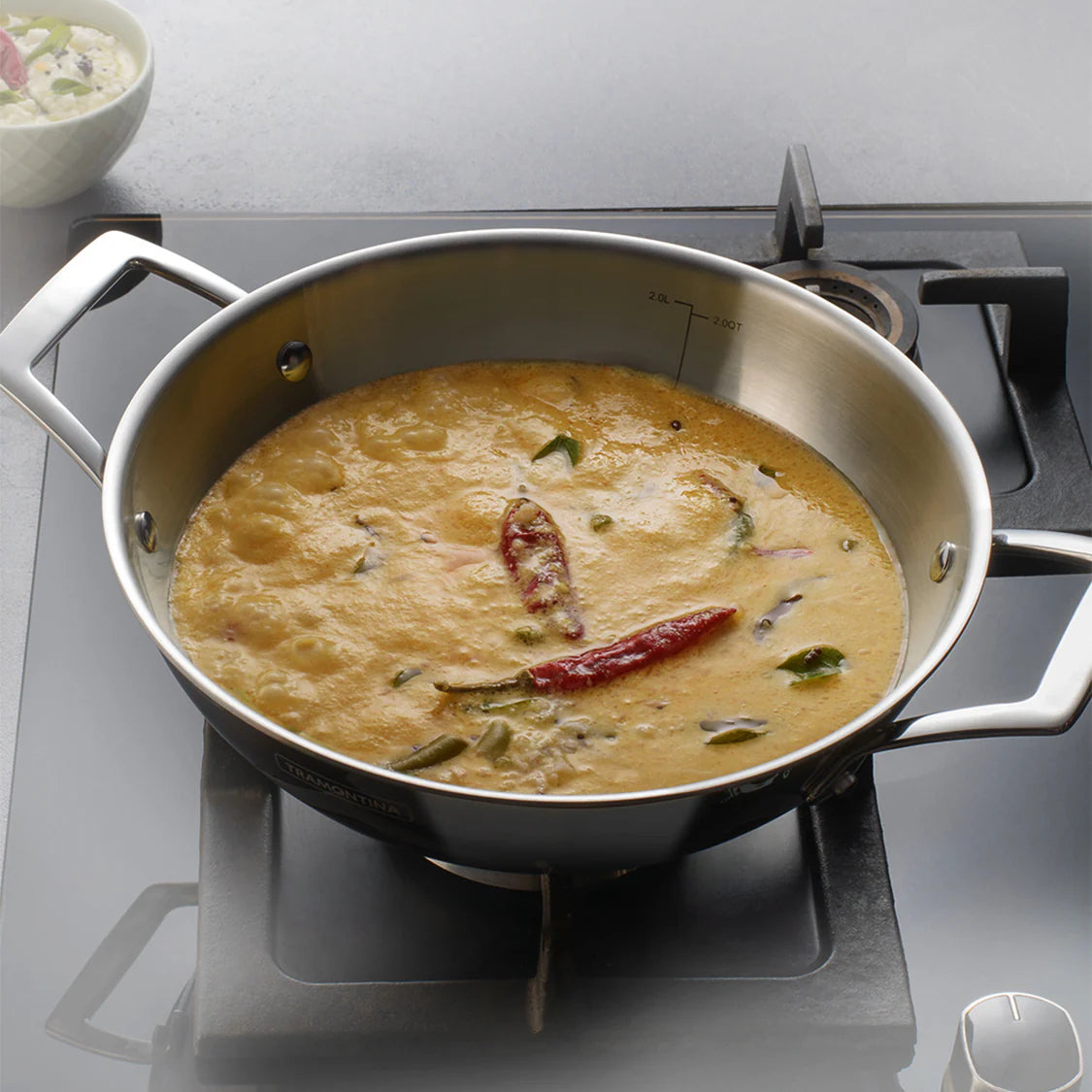 Tramontina Aeion 26cm Triply Kadai with SS Lid