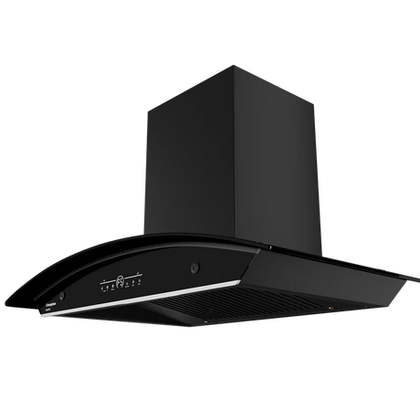 Crompton CHD-QPVC90FLE-MBL-Curved Wall Mounted Chimney QuietPro 90 cm