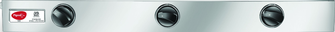 PIGEON 123 STAINLESS STEEL 3 BURNER GAS STOVE