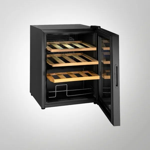 WC 48 TH BW Free Standing Wine Cooler – 16 Bottles, Thermoelectric Cooling, Black Glass Door