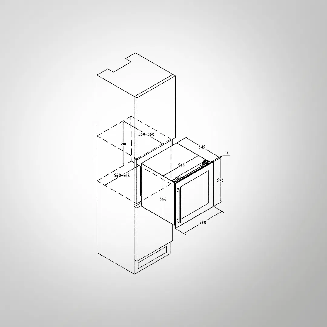 WC92-BI Built-In Wine Cooler – 36 Bottle Capacity, Touch Control, UV-Protected Glass