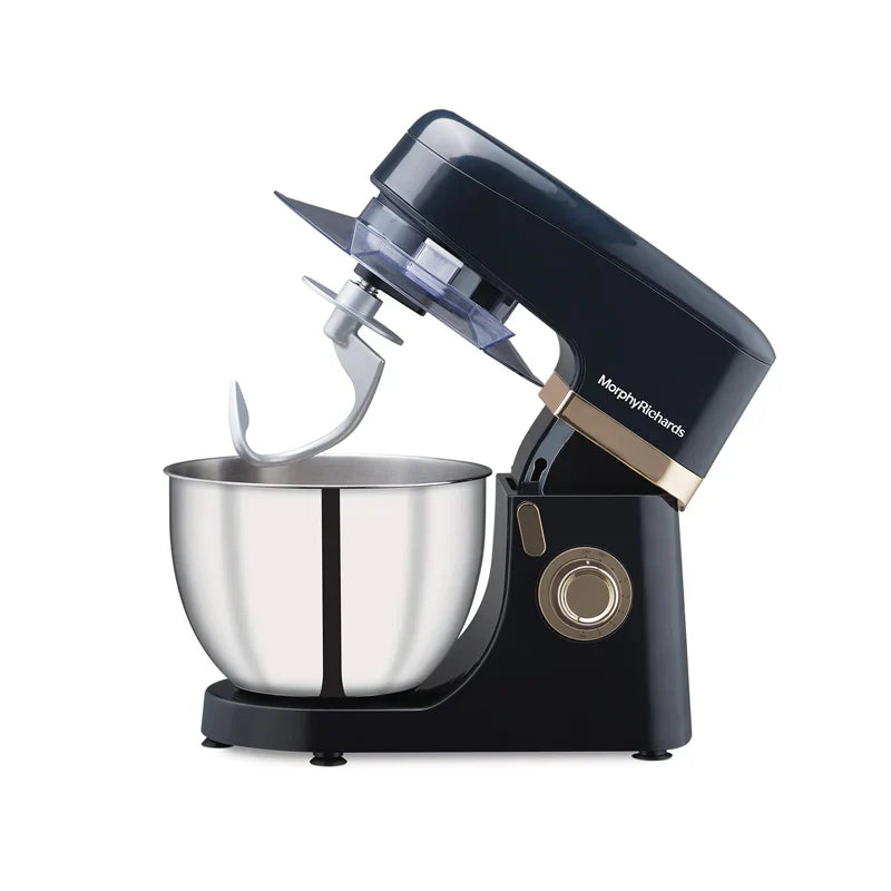 Melange 800W Stand Mixer, 8-Speed with 5L Bowl, Dough Hook, Whisk, and Mixing Beater – Dark Navy Blue & Golden Chrome
