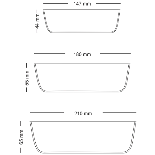 Square Dish With Lid & Storage Set - IH22DH15626, 3 pcs