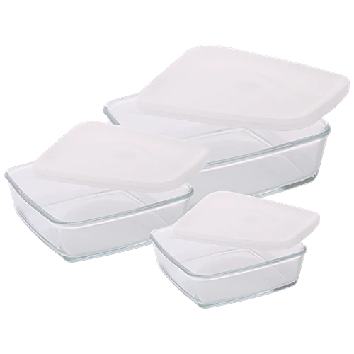 Square Dish With Lid & Storage Set - IH22DH15626, 3 pcs