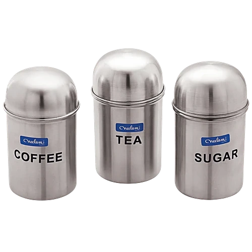 Tea Coffee Sugar Storage Container Canister With Spoons, 3 pcs