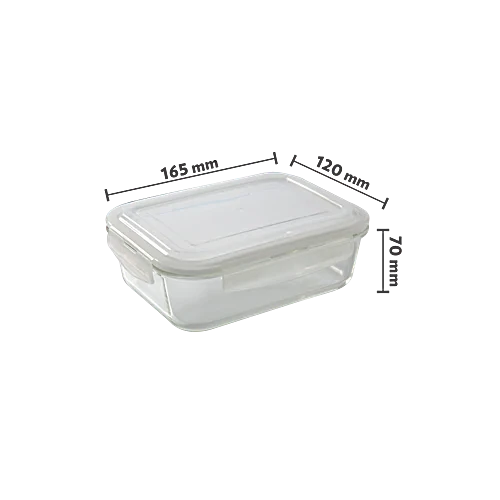 Borosil Borosilicate Glass Lunch Box/Tiffin Box, 370 ml (Set of 2)