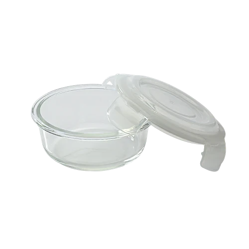 Borosil Eateasy Borosilicate Glass Lunchbox with Bag | 2 pc Square Container Set (320 ml Each) | Microwave & Dishwasher Safe, Leakproof | Tiffin for Office, School, College | Transparent, Horizontal