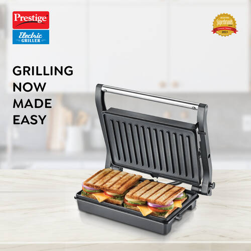PEG 5.0 Non-Stick Coating 800 W Electric Grill (Silver and Black)