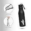 Milton Super 750 Stainless Steel Water Bottle 650 ml, Single Walled, ISI Certified I Leak Proof Lid, Rust Proof I For School, Office, Gym I Black