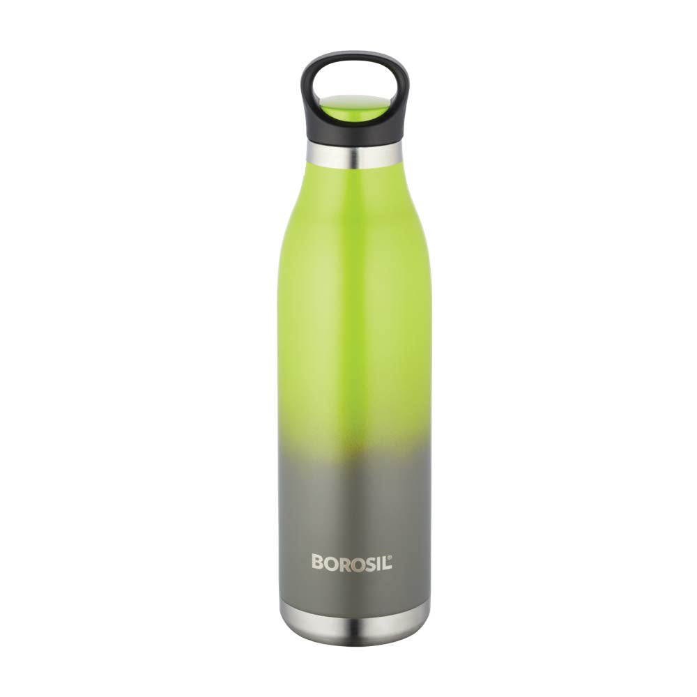 ColourCrush Green 700ML Hot & Cold Stainless Steel Bottle | 24 Hrs Temp Retention | Easy Carry Handle | BTO700GRN401