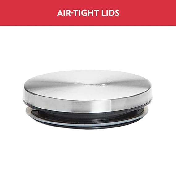 Borosil Classic Glass Jar with Wooden Tray, Air-Tight Storage Container For Kitchen, Glass Jar For Storing Spices, Snacks, Grains, Dals, Set of 3 (600 ml each) with Wooden Tray, Clear