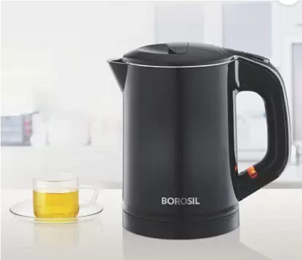 Eva Cool Touch 0.6 liter Stainless Steel Kettle Electric Kettle (Black), 750 Watts