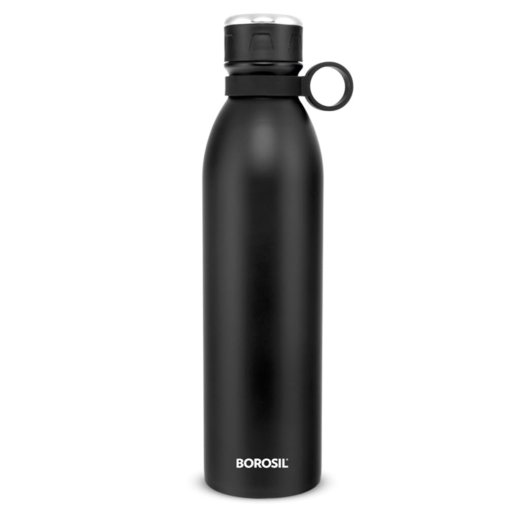 Jupiter 1000ML Black Hot & Cold Stainless Steel Bottle | Double Wall Vacuum Insulated, 18 Hrs Temp Retention | B1000BKO1