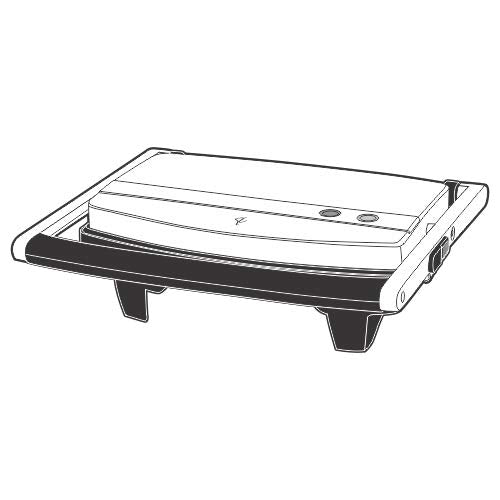 Borosil Jumbo Grill Sandwich Maker 1000 W, opens 105°