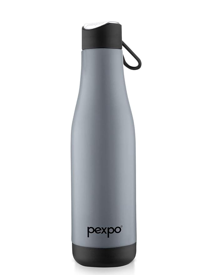 Pexpo Infinity Hot & Cold ISI Certified Flask 750ml Ash Grey | Stainless Steel Water Bottle | Thermoflask | Office Bottle | Workout | Travelling | Home | Adults & Kids