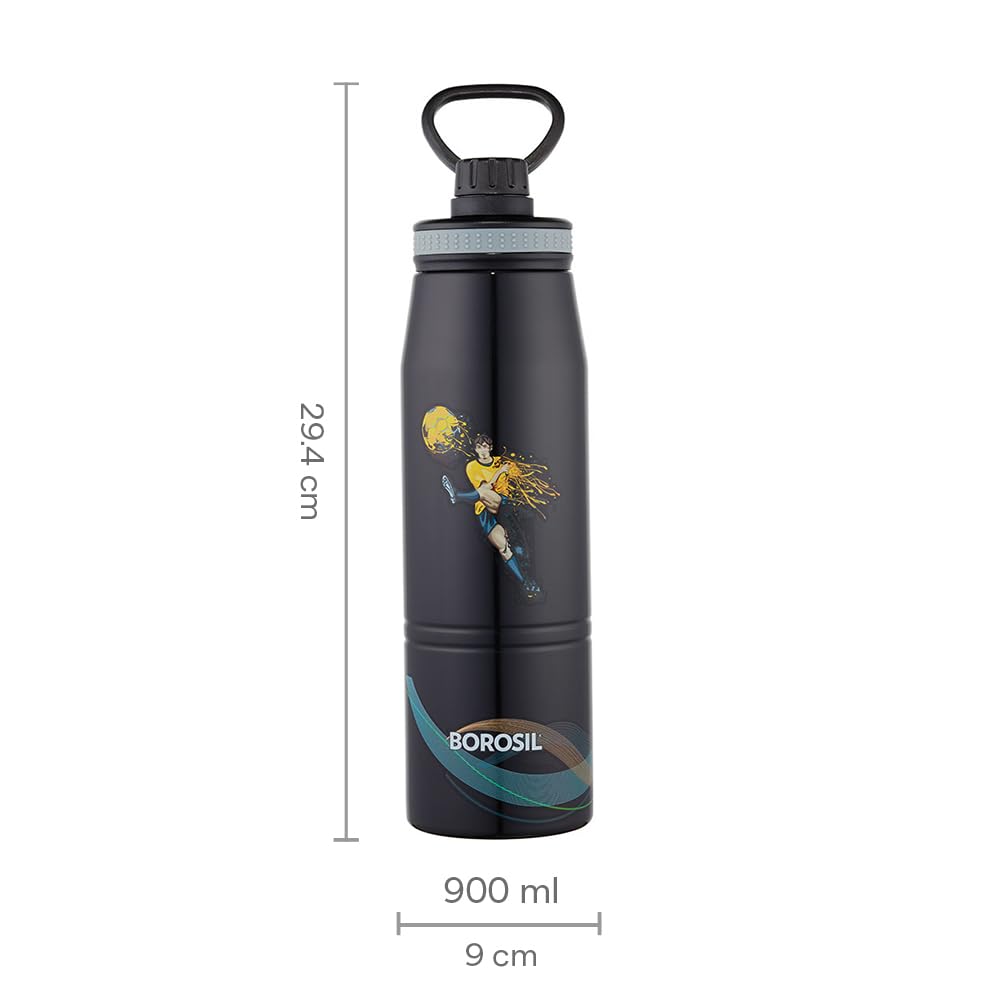 GoSport Football Stainless Steel Bottle 900ML – Hot & Cold, 14 Hrs Hot, 18 Hrs Cold, Leakproof Sipper, Vacuum Insulated