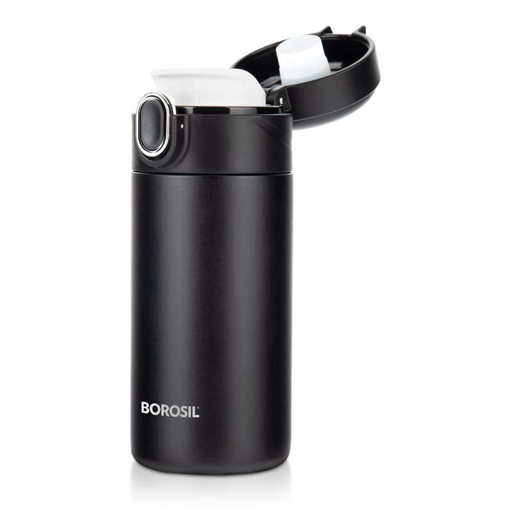 Traveller Mug 300ML Black | Hot and Cold Stainless Steel Bottle | BT300BLK126