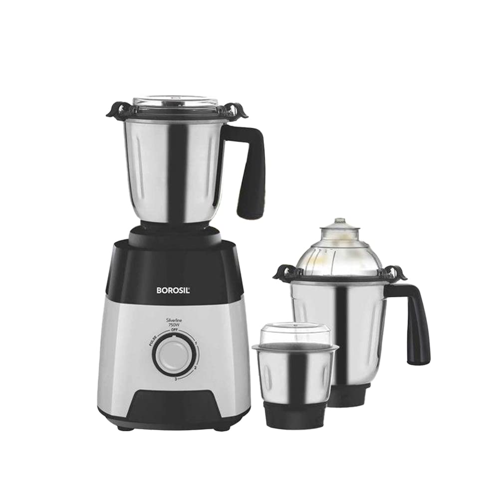 Borosil Silverline Mixer Grinder W16 750 W, 3 Jars