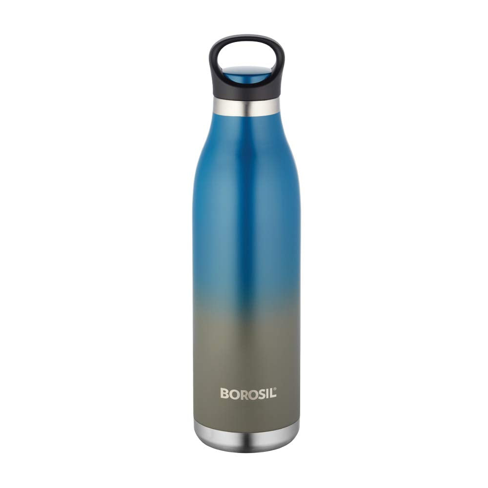 ColourCrush Blue 700ML Hot & Cold Stainless Steel Bottle | 24 Hrs Temp Retention | Easy Carry Handle | BTO700BLE402