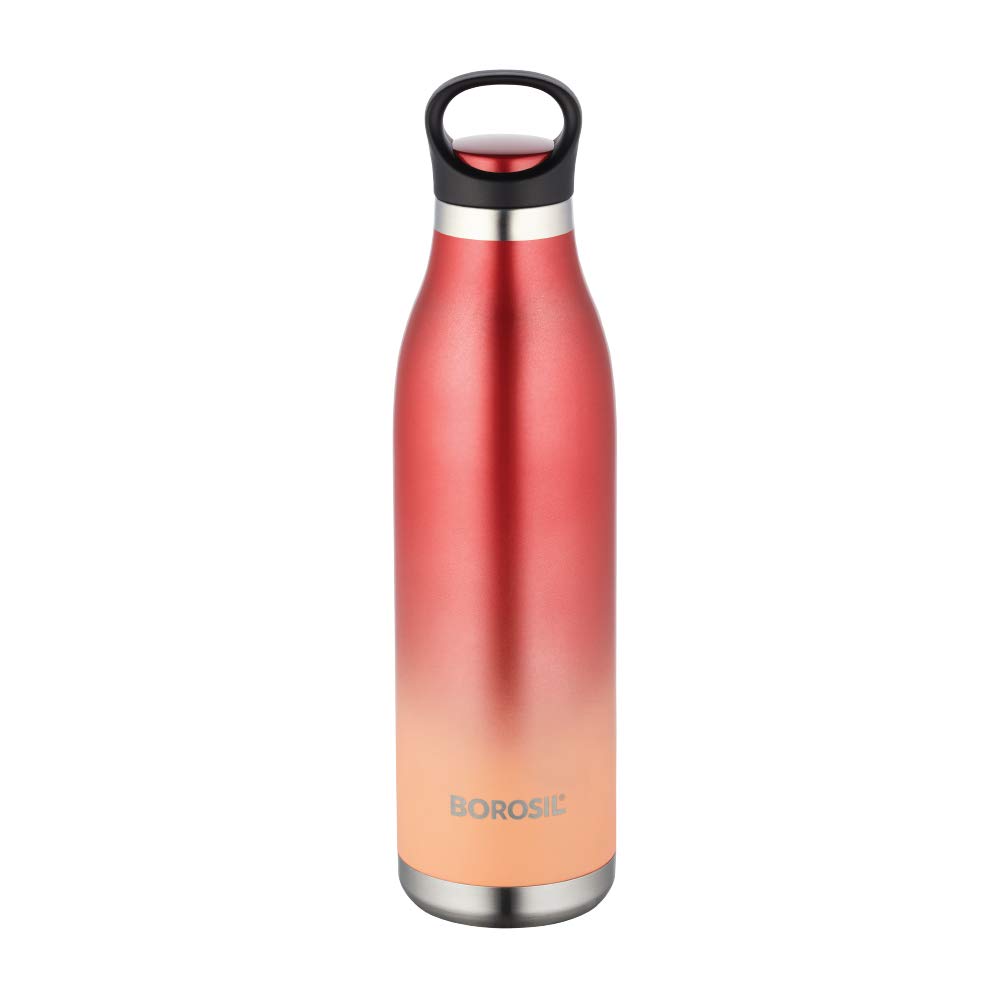 ColourCrush Red 700ML Hot & Cold Stainless Steel Bottle | 24 Hrs Temp Retention | Easy Carry Handle | BTO700RED404