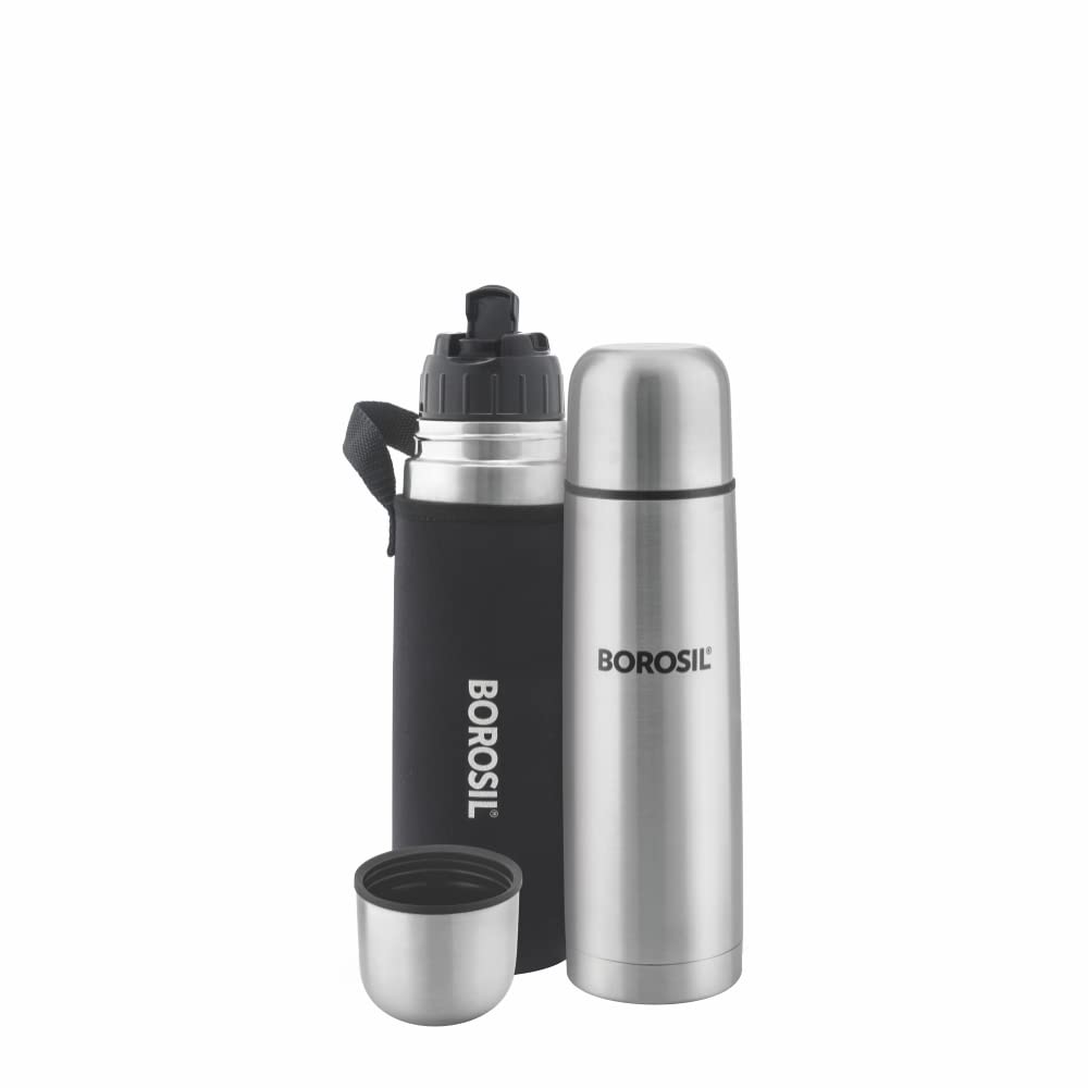Thermo Flask w/ Cup Handle – 500 mL (FGFTL500BLCUP) | Hot & Cold Stainless Steel Vacuum Flask with Leak-Proof Lid & Built-In Cup