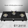 Luxe 3 Burner Glass Top Gas Stove With Driptray Less Infinity Design