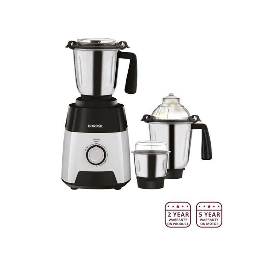 Borosil Silverline Mixer Grinder W16 750 W, 3 Jars