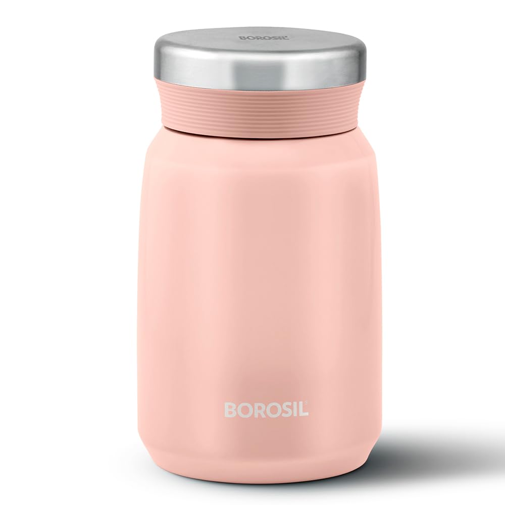 Carry Mate Pink 500ML Stainless Steel Food Jar | 12 Hrs Hot & 13 Hrs Cold | Leakproof, Copper Coated, Portable Mug | CM500PNK41