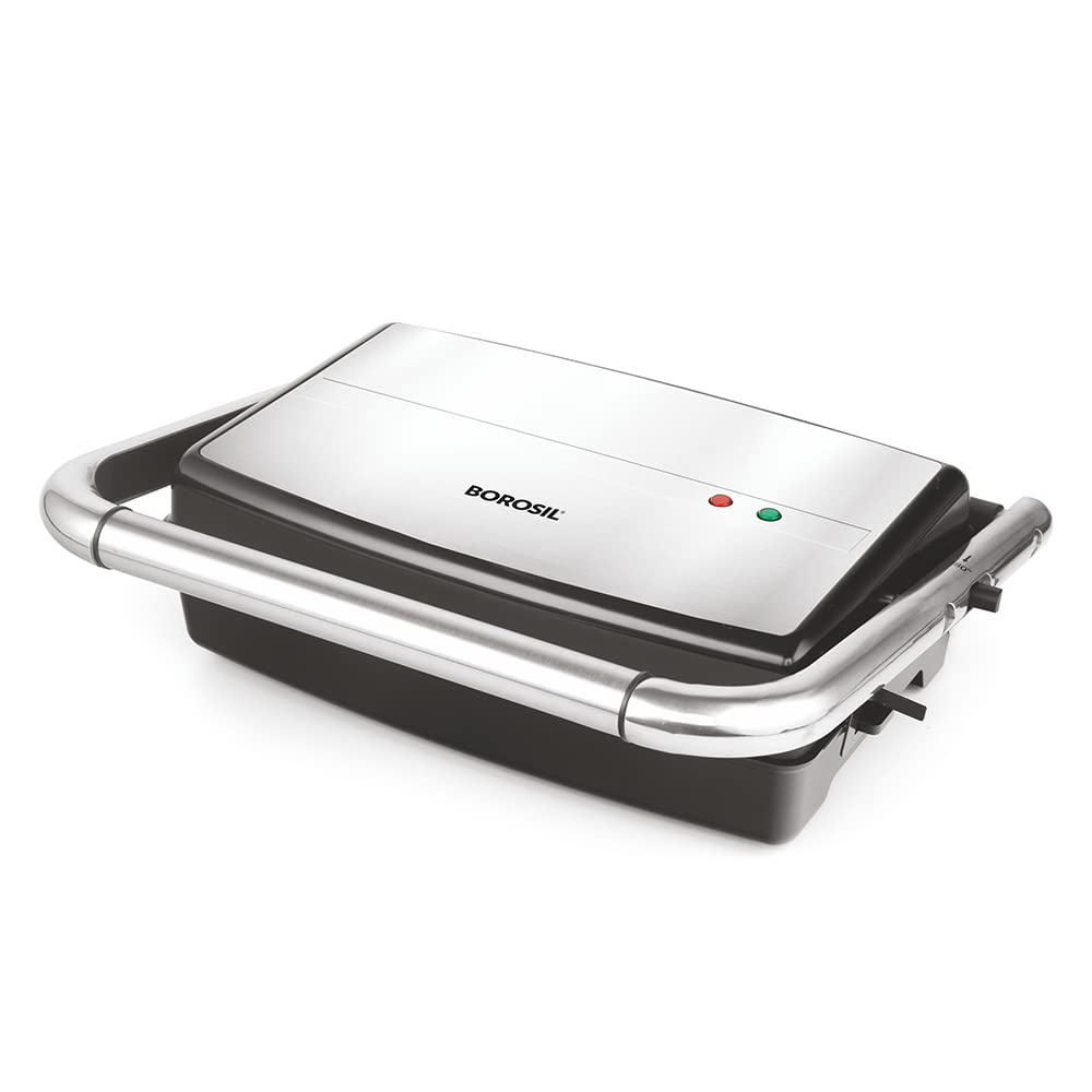Borosil Jumbo 180° Grill Sandwich Maker 1500 W, opens 180°, 4 sandwiches