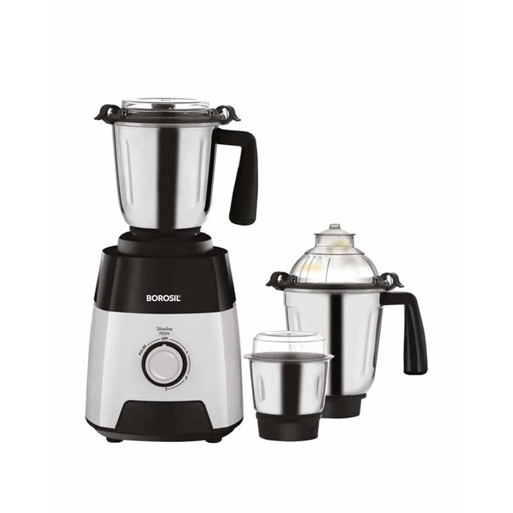 Borosil Silverline Mixer Grinder W16 750 W, 3 Jars
