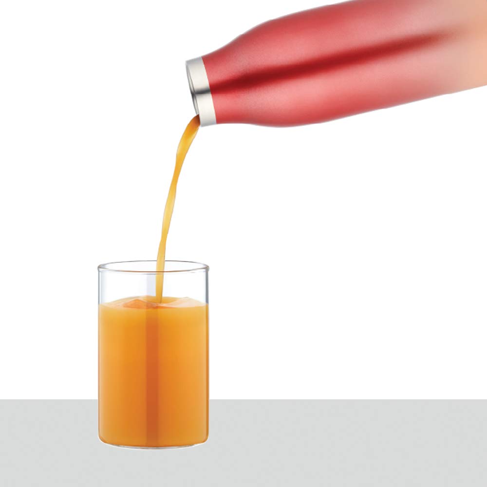 ColourCrush Red 700ML Hot & Cold Stainless Steel Bottle | 24 Hrs Temp Retention | Easy Carry Handle | BTO700RED404