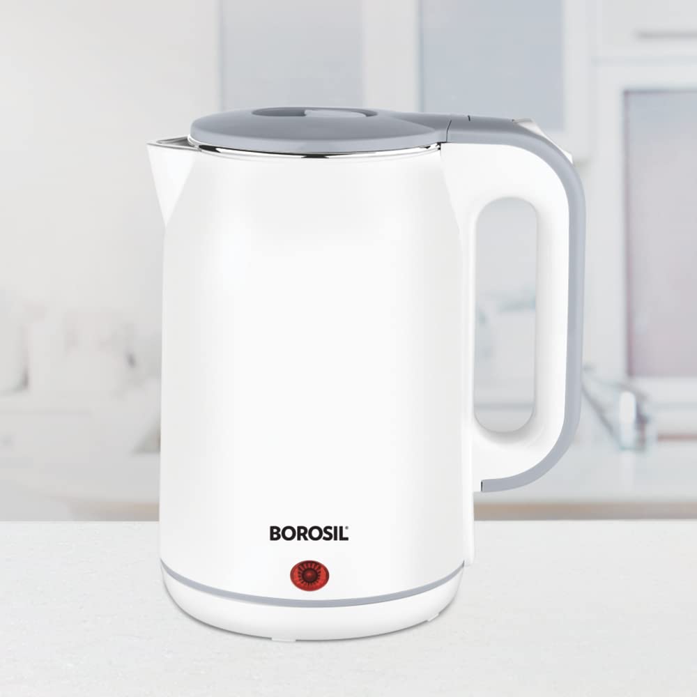 Cooltouch Electric Kettle, Stainless Steel Inner Body, Boil Water For Tea, Coffee, Soup, Silver, 1800 Watts, 1.8 Liter