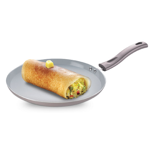 Prestige Ceraglide Duo Omni Tawa 28cm Non-Stick Ceramic Coating|Works On Gas & Induction|High Heating|Cool Touch Handle