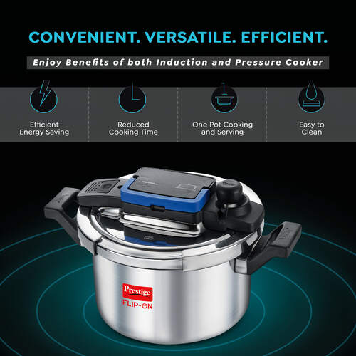 Cookcenter Induction Cooktop Combo | 5L Flip-On Pressure Cooker | Glass Lid | 4 Idly Plates | Frying Basket | Cake Mould | Cooker Separator | All-in-One Cooking Station