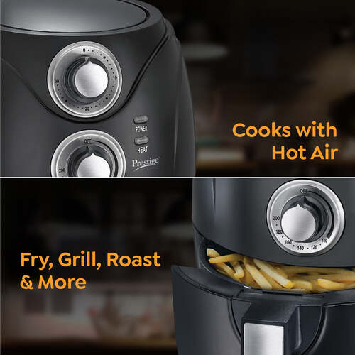 PAF 6.0 Electric Air Fryer | 80% less Oil Consumption | 2.5L Capacity | 1200 Watts Power | Fry,Grill,Roast & More | Temperature & Time Control |Easy to Clean Frying Basket | Black