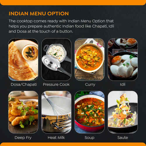PIC 20 NEO Induction Cooktop 1600W | Indian Menu Options | Automatic Voltage Regulator | Timer with User Pre-Set | Anti-Magnetic Wall