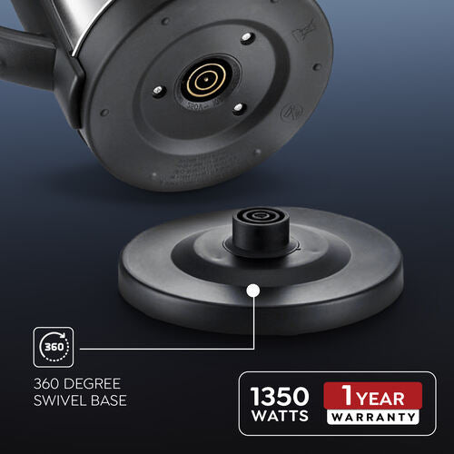 PKSS 1.5 Stainless Steel Electric Kettle 1.5 L, (Silver & Black)