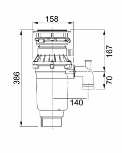 TE-0.75 HP Food Waste Disposer with Stainless Steel Grinding, Air Switch & Sound Insulation – 1400ml Capacity (134.0547.814)