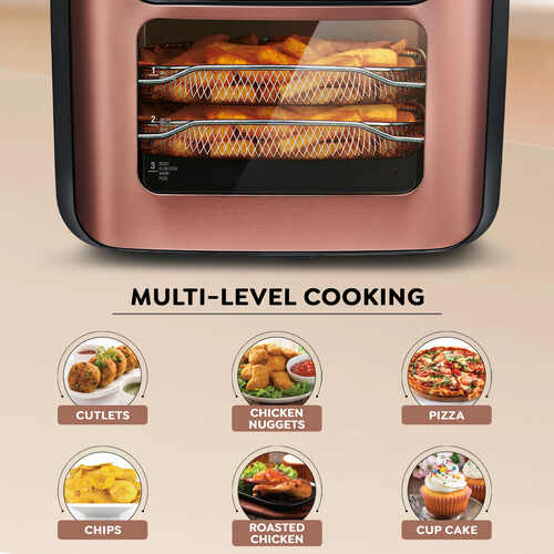 Air Chef 12 Litre Air Oven| 360 Degree Rapid Air Technology| 10 Preset Menus|Unique Multi-Level Design| Smoke-Free Technology