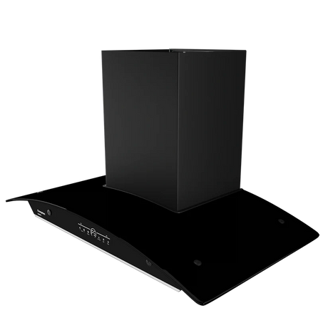 Crompton CHD-QPVC90FLE-MBL-Curved Wall Mounted Chimney QuietPro 90 cm