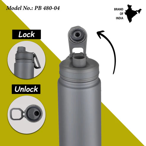 Class 480ml Thermoses Vacuum Insulated Flask Bottle for Kids (4-7 Yrs), Stainless Steel Water Bottle, Grey | PB 480-04