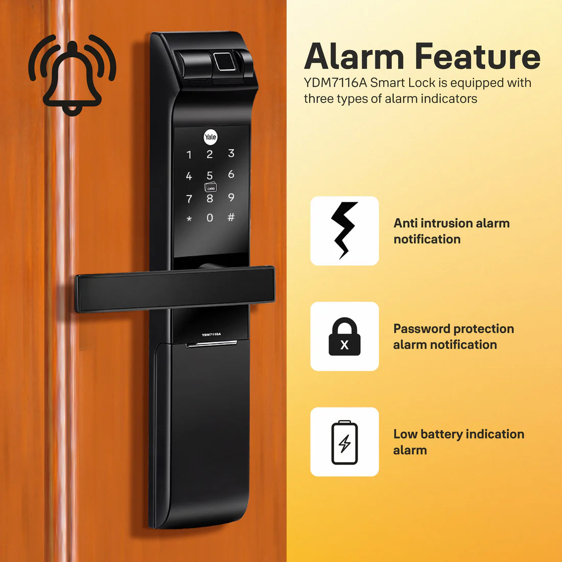 YDM 7116A Smart Lock (Matt Black)