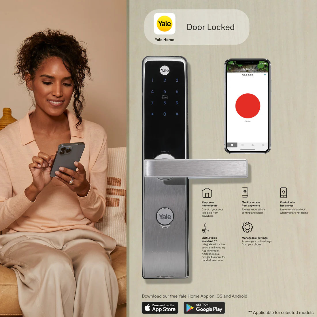 YDM 3115 AV Series Smart Lock (Silver)