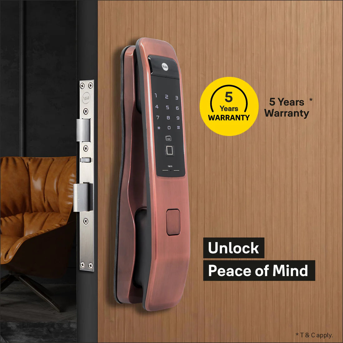 YMI 70 RB - A Series Push Pull Smart Lock (Red Bronze)