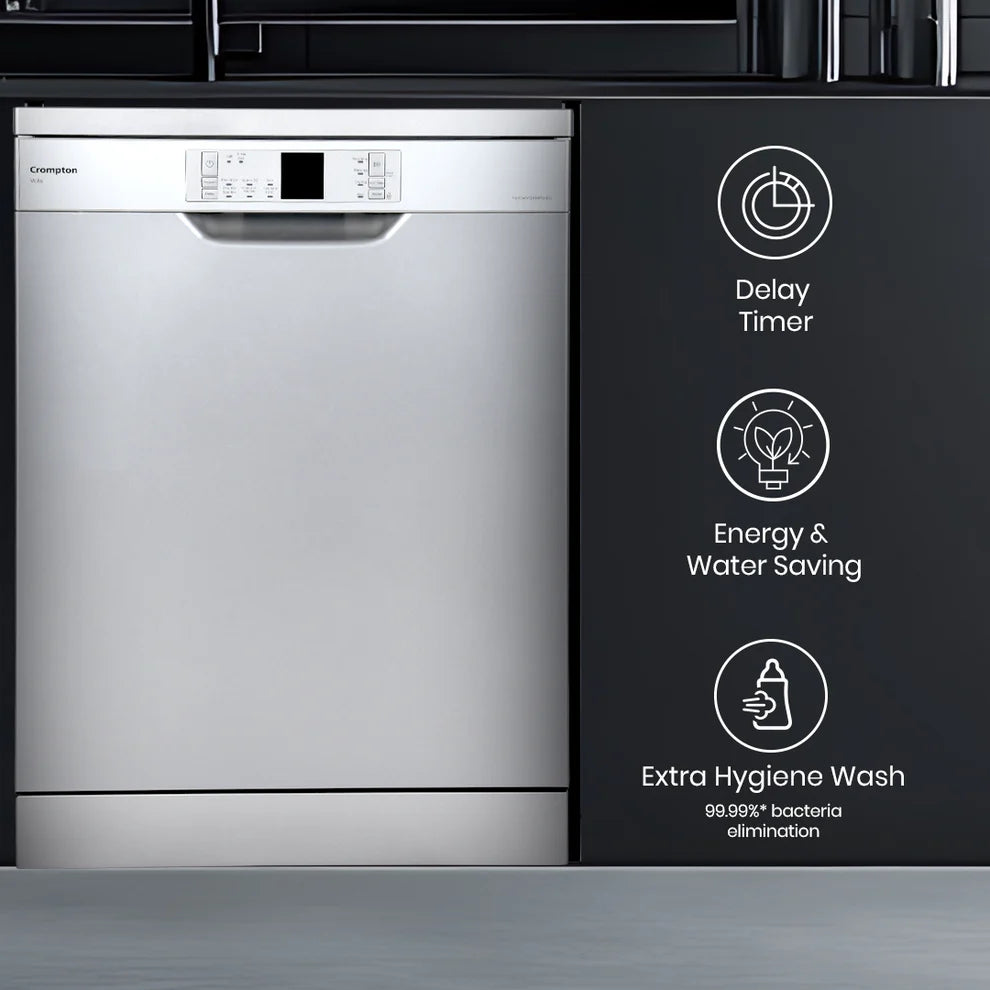 Voila 14 Place Setting Freestanding Dishwasher with Hygiene Wash & Intelli Auto Clean